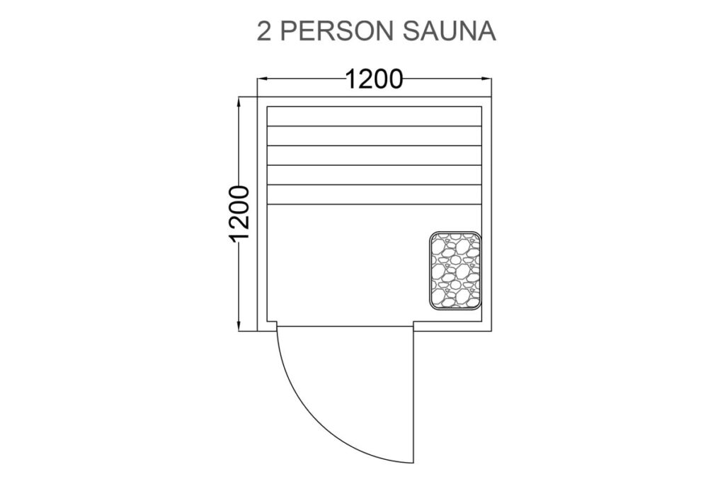 1.2m x 1.2m Readymade Sauna Room for 2 Person​