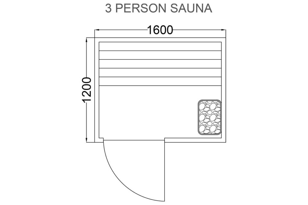 1.6m x 1.2m Pre-Built Sauna Room for 2 Person