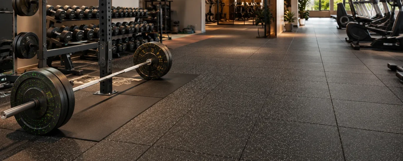 gym flooring Dubai rubber tiles