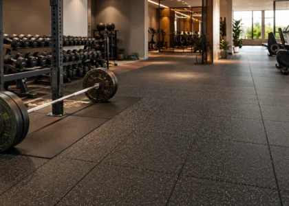 gym flooring Dubai rubber tiles